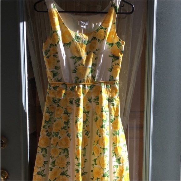 LOFT Yellow and Green Floral Dress Size 2P Petite Perfect For Summer - Picture 2 of 10